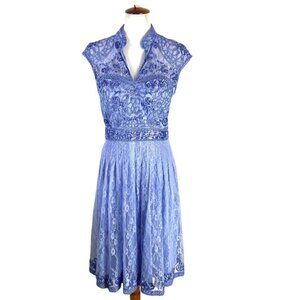 Sue Wong LavenderC3513 Periwinkle Cocktail Lace Dress NEW NWT SZ 10